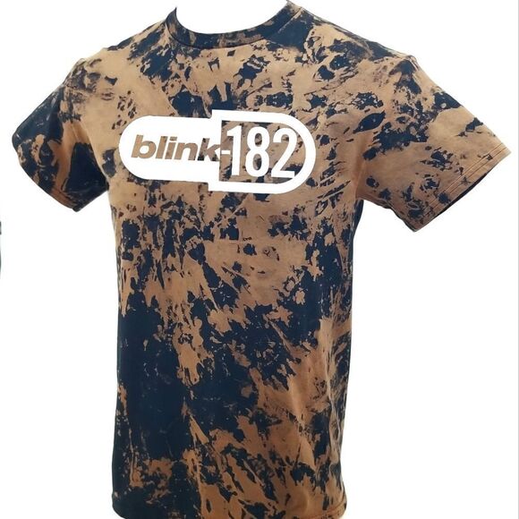 Blink 182 Acid Wash Distressed Vintage Style Band Tee Rock Tee Hip Hop Rap Tee - Picture 3 of 5